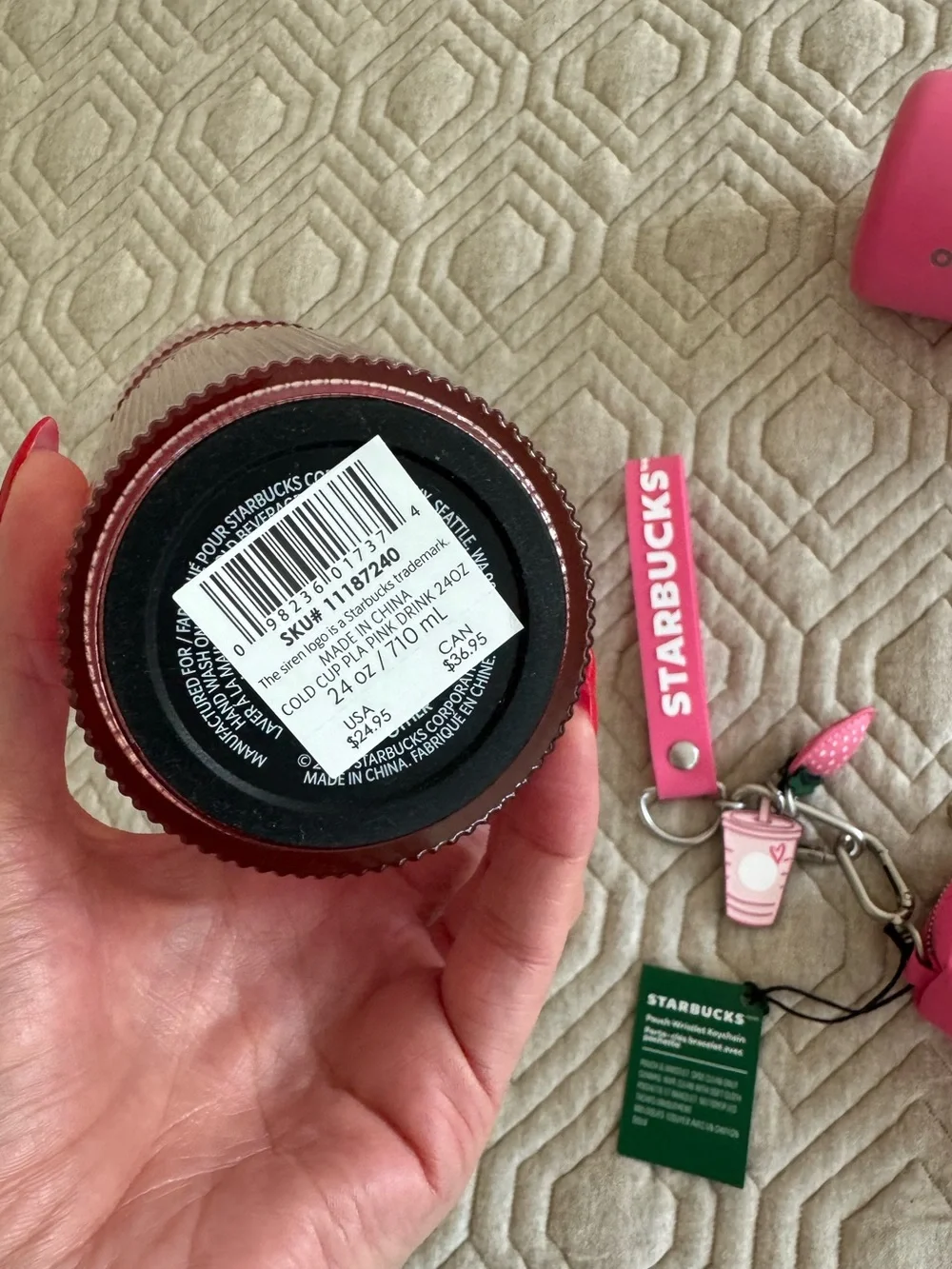 Starbucks Limited Edition Pink Collection, Owala, Strawberry Tumblr & Wristlet